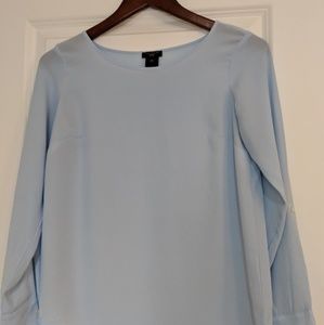 Blouse, pale blue, with adjustable sleeves